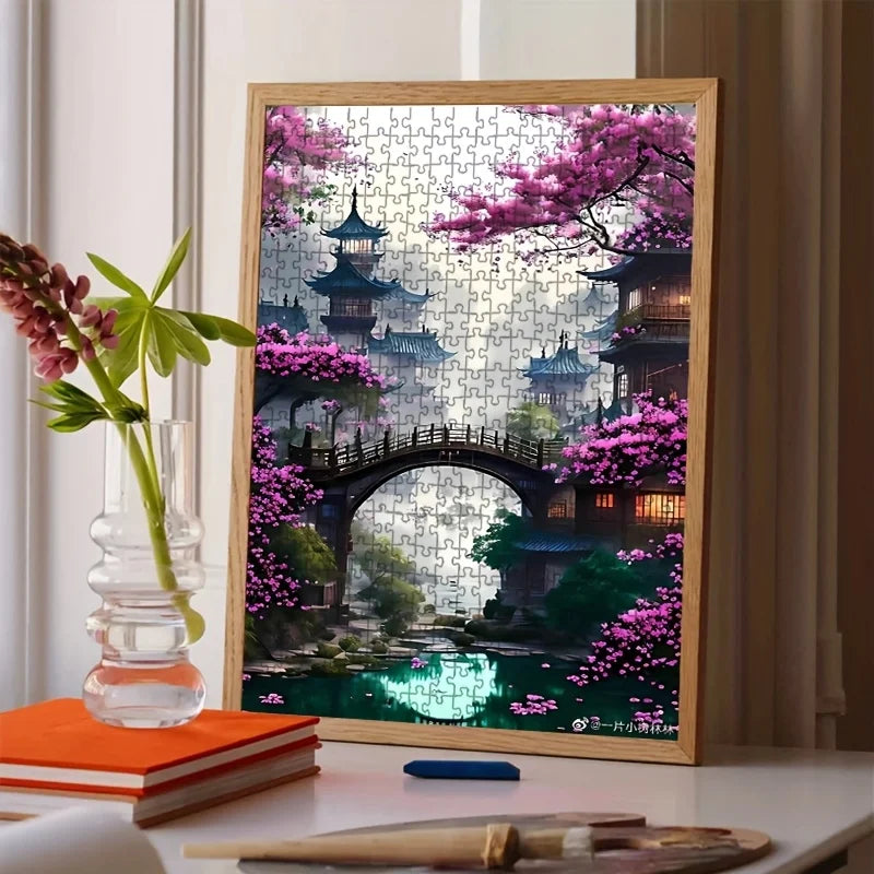 Chinese architecture paper puzzle 300/500/1000pcs jigsaw puzzles for adults livingroom bedroom home decor family fun