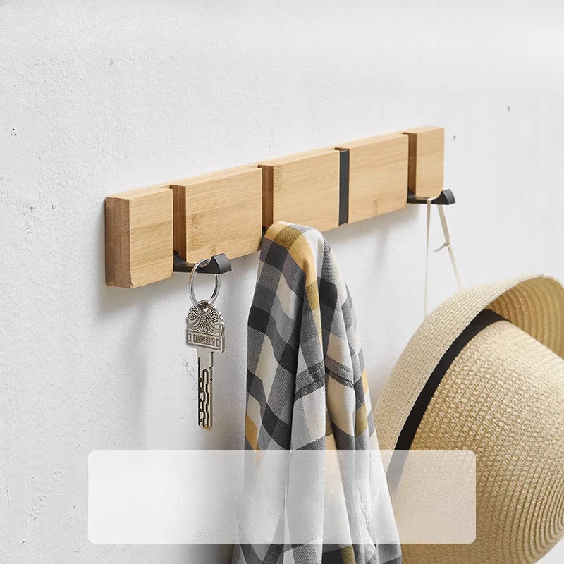 Hole-free invisible hook wall-mounted entrance door folding coat clothes hanging rack into the bathroom row key hooks