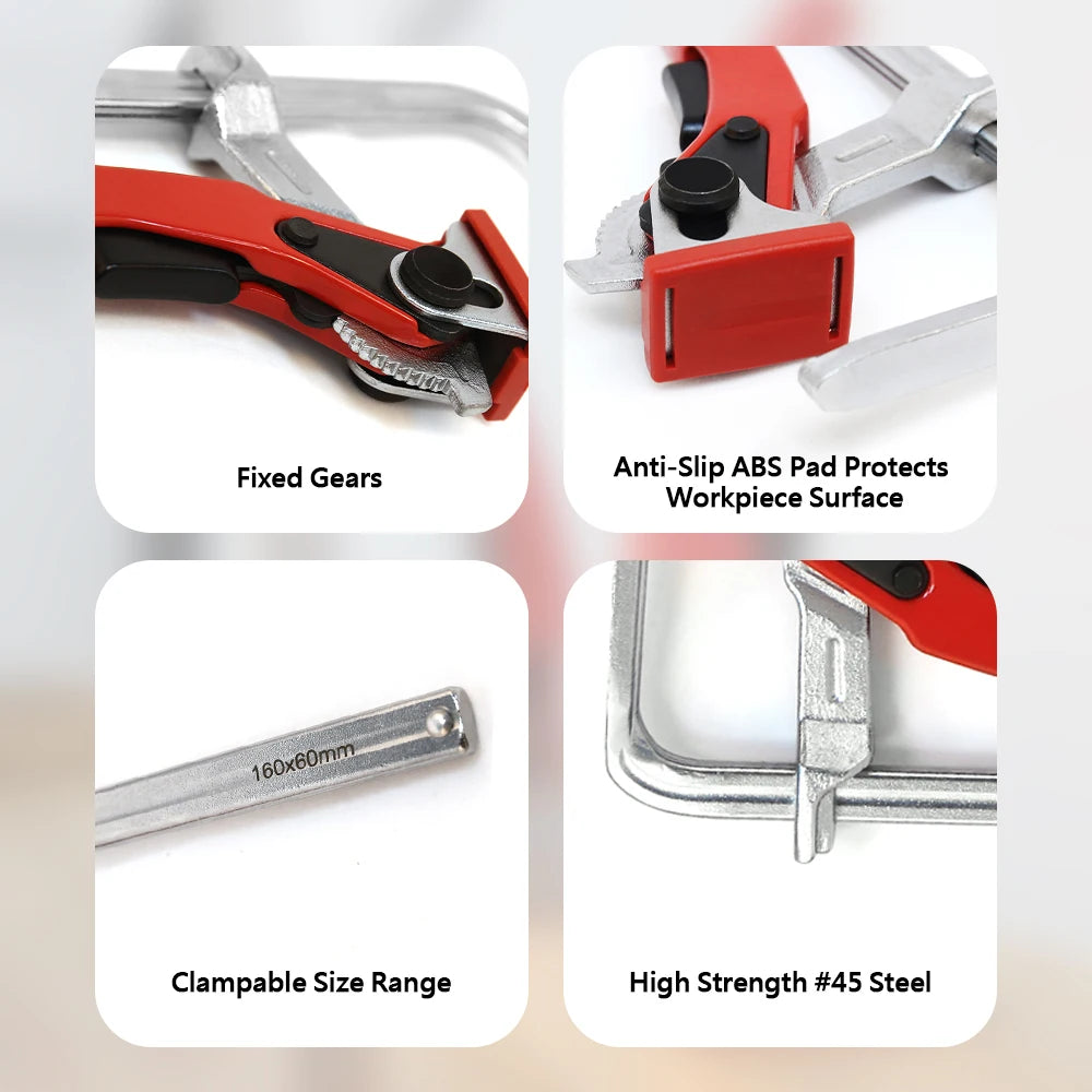 2pc alloy steel upgrade quick ratchet track saw guide rail clamp mft for table and system woodworking