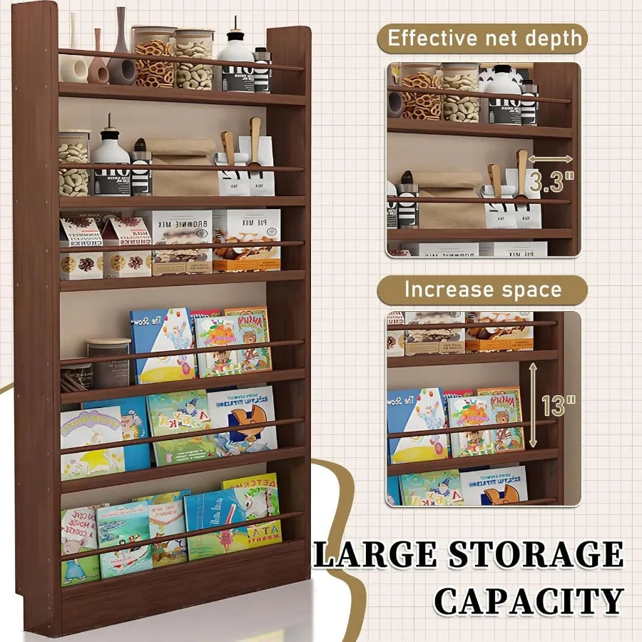 Behind the door bookshelf for room s bedroom wall small hidden hanging wood bookcase toy storage shelves shelving