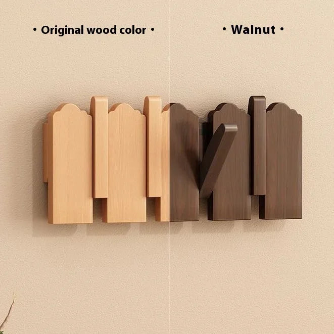 Wooden piano key coat hooks - wall mounted entryway hangers for door & foyer - creative organizer keys clothes