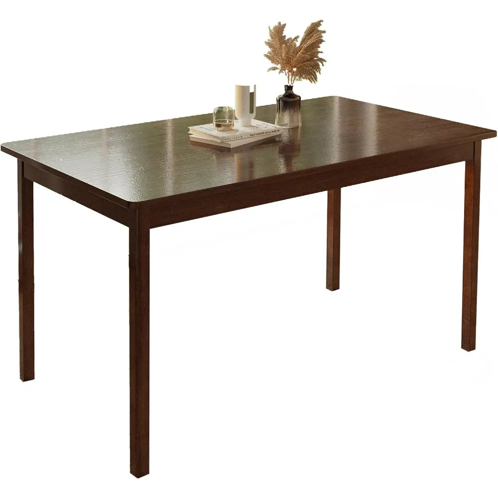 Solid wood dining table for 4-6 people 46’’ rectangular kitchen room apartment living restaurant (united states / brown