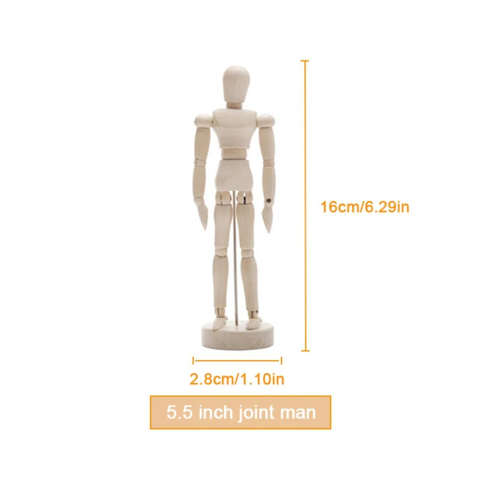 Drawing sketch mannequin model movable limbs wooden hand body draw action toys home decor artist models jointed doll
