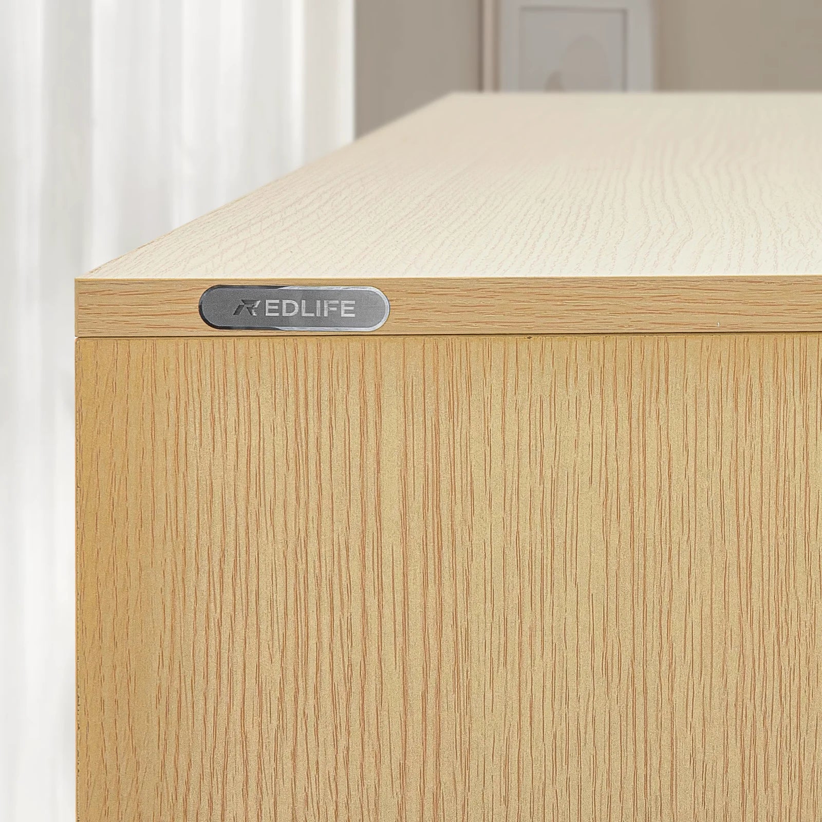 Redlife 47.24’’ rattan dresser with 6 drawers,modern chest wood storage closet w/ golden handles for bedroom living