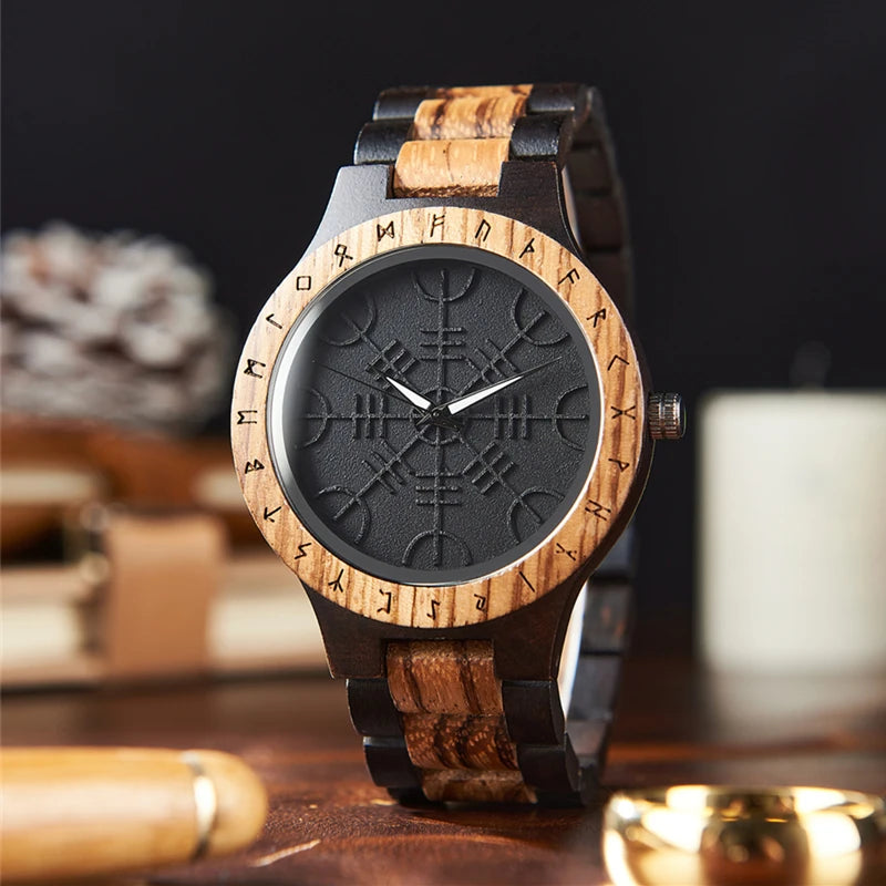 Bobo bird viking men’s watch wooden wristwatch male timepieces customize gift for men with wood box - gt099-1c / china