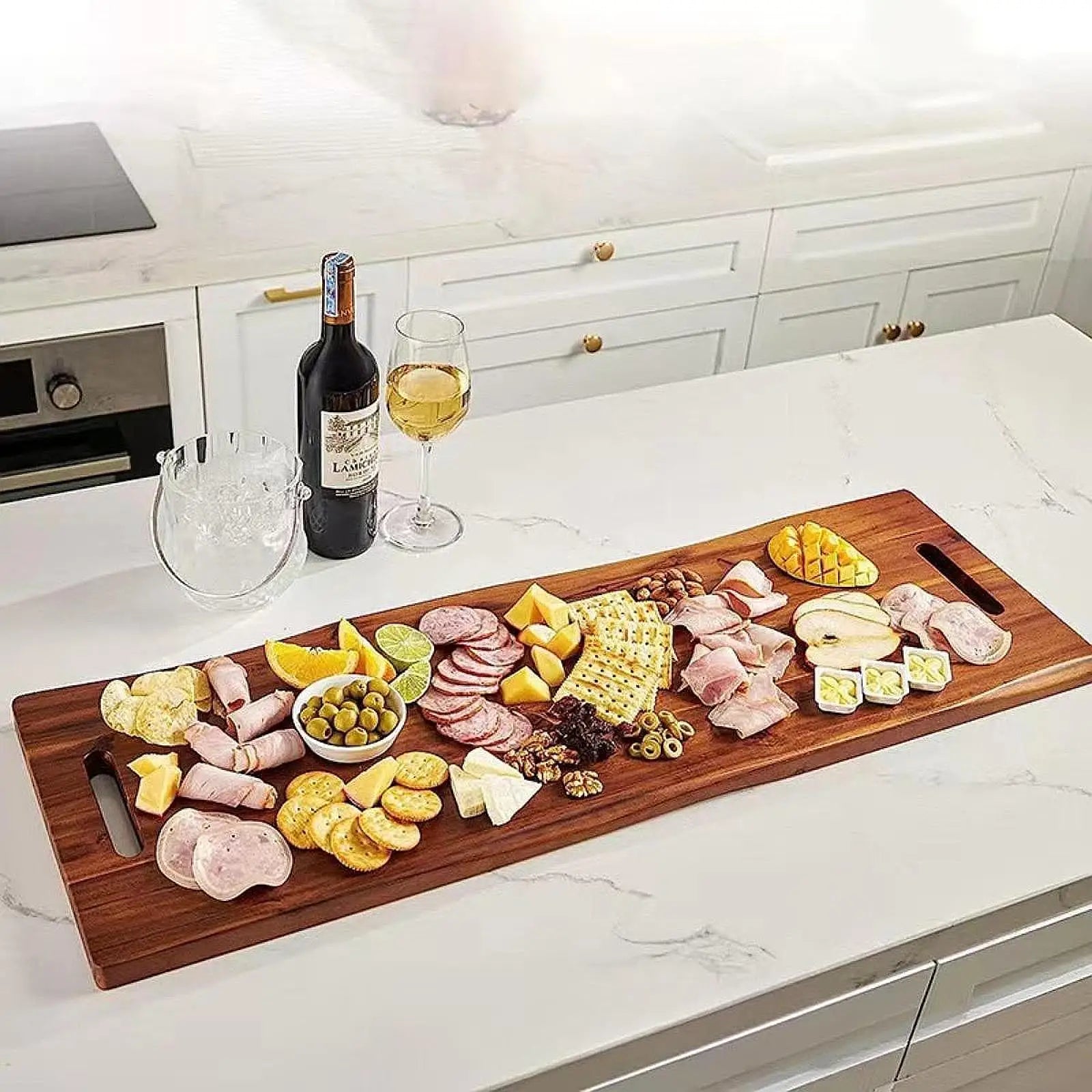 91cm large charcuterie board chopping wooden food platter serving cheese for vegetables picnic dining