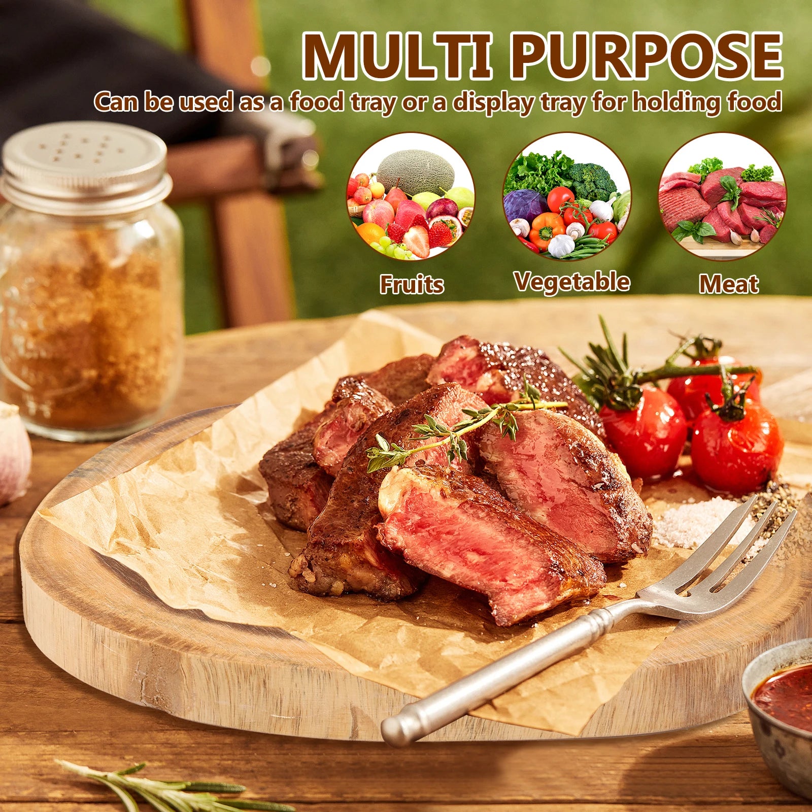 Cutting board irregular chopping double sided acacia wood multipurpose kitchen