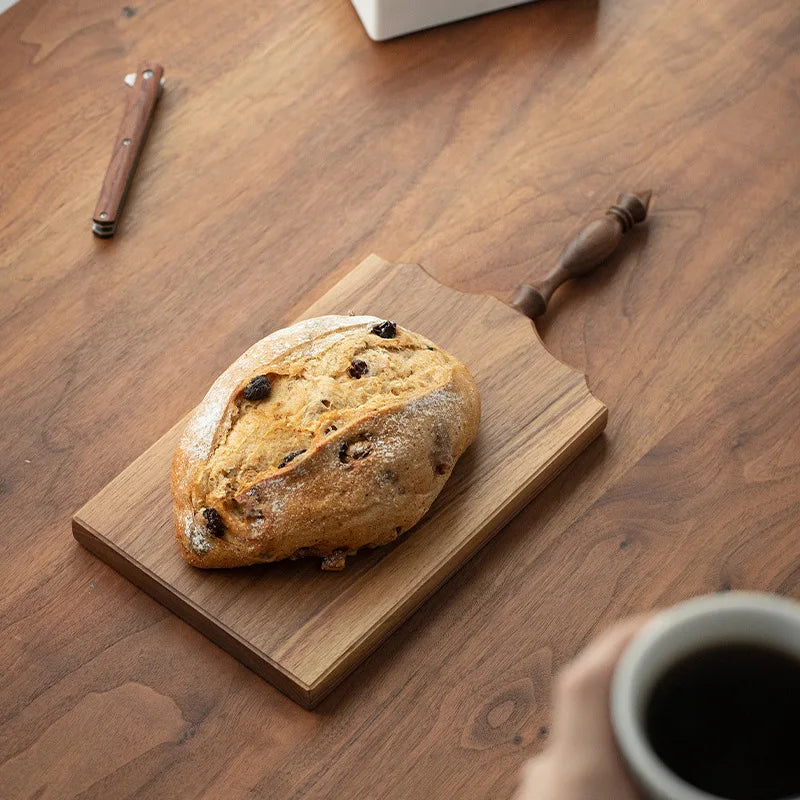 Walnut cutting board french vintage solid wood bread dessert fruit steak double sided deli kitchen utensils