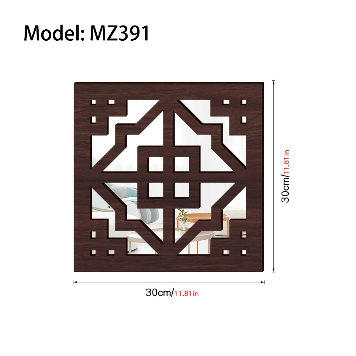 Rustic living room bedroom wall decor mirror wood farmhouse window frame hallway home decoration vintage decorative