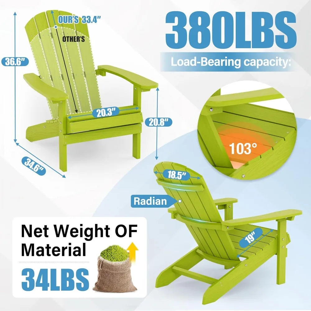 Adirondack chairs set of 2: plastic - patio with wood texture - outdoor chair hips - lawn fire pit