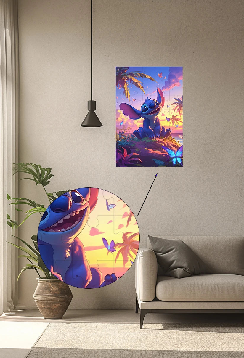 Disney stitch puzzle 108/200/300/500/1000 pieces game jigsaw toys gifts wooden high-quality floor puzzle