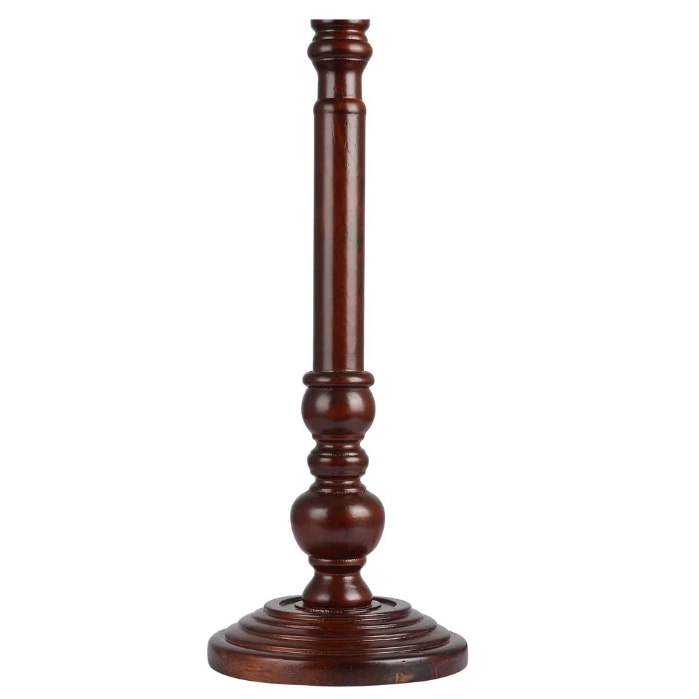 2 pack 19 inch height walnut finish wood candlestick table lamp base transitional design office dorm room decor