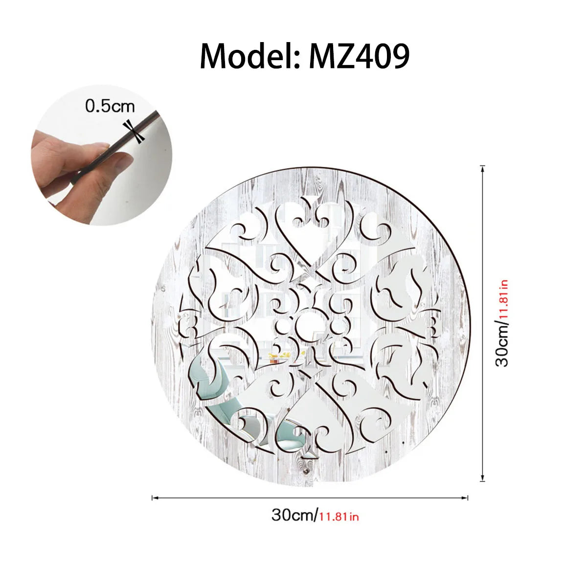 Rustic living room bedroom wall decor mirror wood farmhouse window frame hallway home decoration vintage decorative