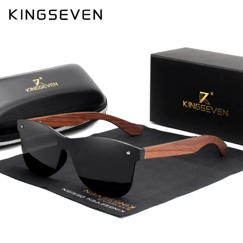 Kingseven natural wooden sunglasses polarized men women square luxury elegant handmade wood sunglasses driving
