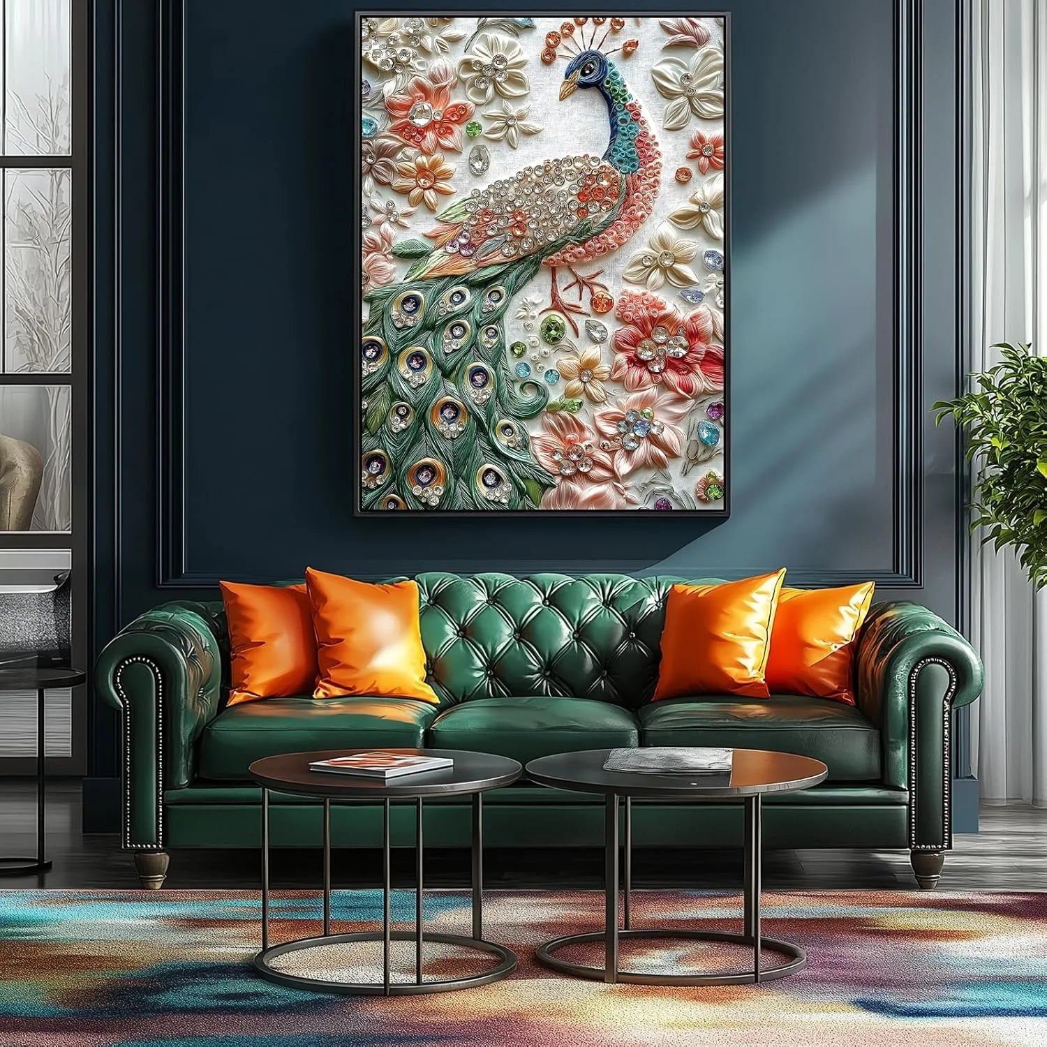 1000/500/300 pcs jewel peacock jigsaw puzzle challenging family activity games for gameroom bedroom livingroom decor