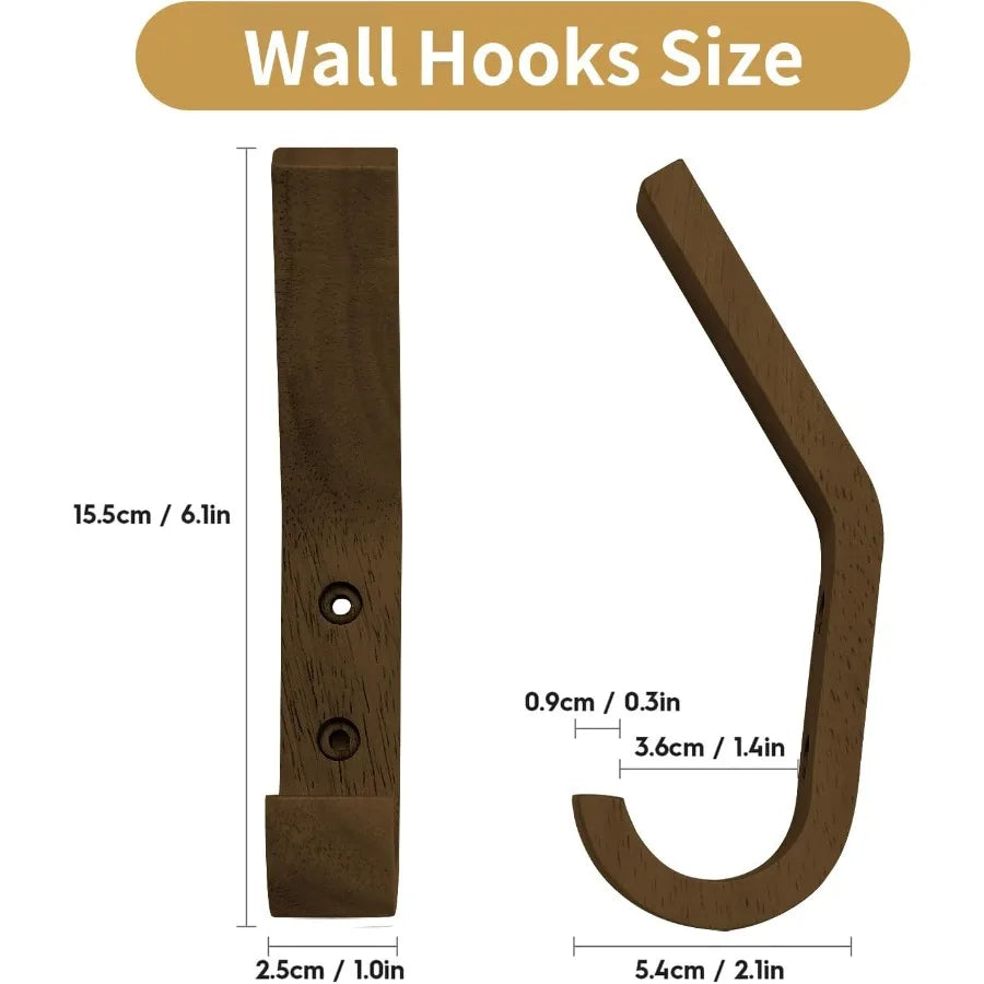 4 pack coat hooks wood towel hook mounted wall rustic wooden heavy duty hat rack for hanging bathroom towels cl