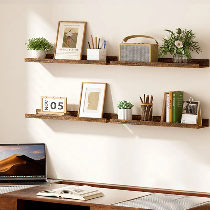 Solid wood partition frame 6-piece set floating shelf shelves shelf,15.7 inches long strong load-bearing capacity