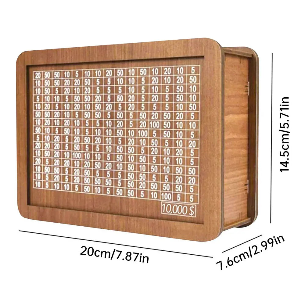 Wooden money saving box 10,000 units counter with goals cash coin storage - color / united states - multipurpose