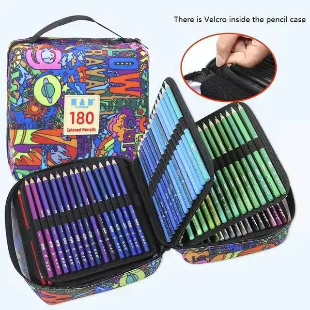 H&b 72/120/180 coloring pencils set with portable stoh&rage bag pro soft core artist supplies gift for drawing lovers