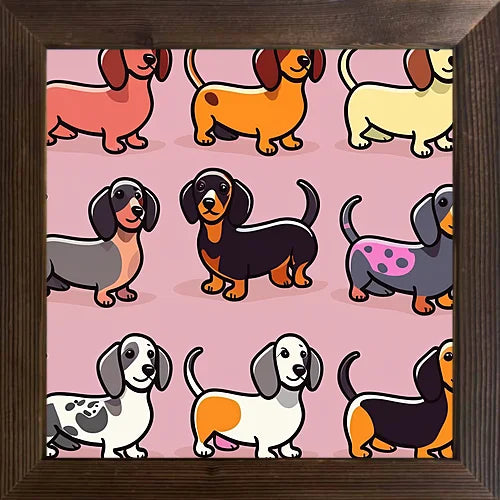 Available home classroom holiday decoration of cartoon animals cool picture case wooden frame oil painting - united