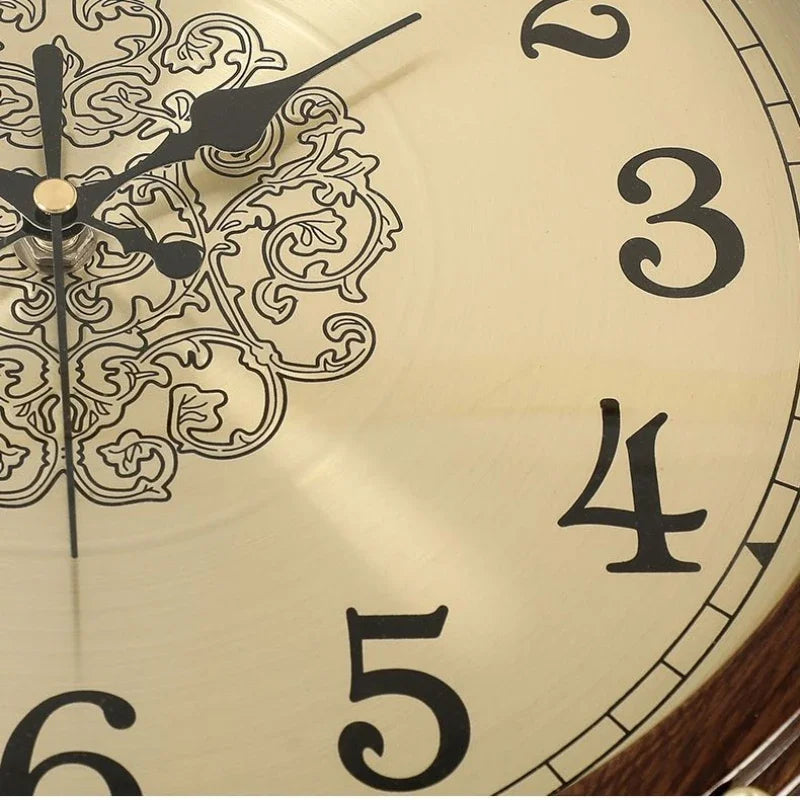 Luxury silent wall clock pendulum wood vintage large living room art decor digital elegant watch modern unusual