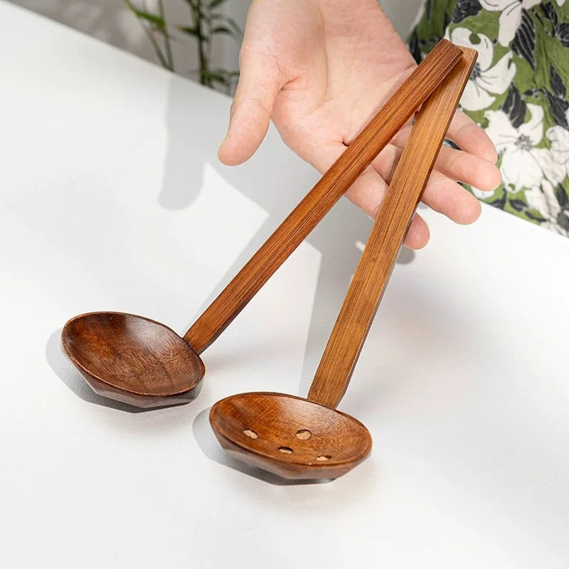Japanese wooden spoon 1/3/5/10 set korean cutlery spoons for eat kitchen utensils accessories