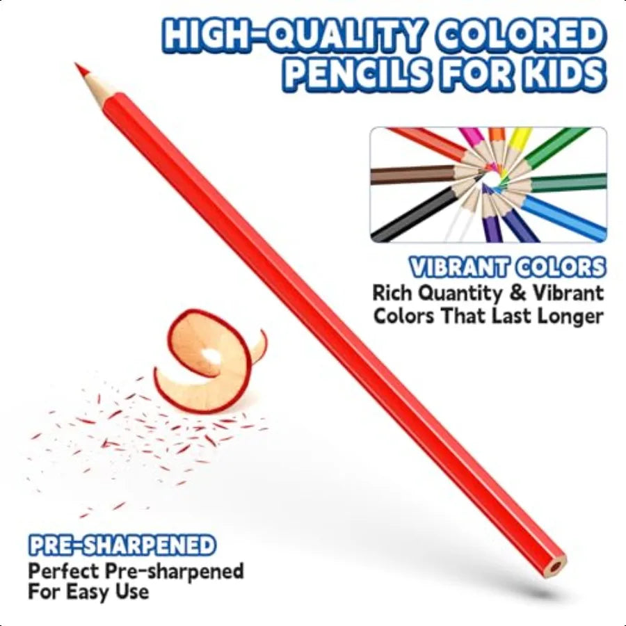Ochido 432 count colored pencils bulk presharpened for in 12 bright colors color pencil set with sharpeners - united