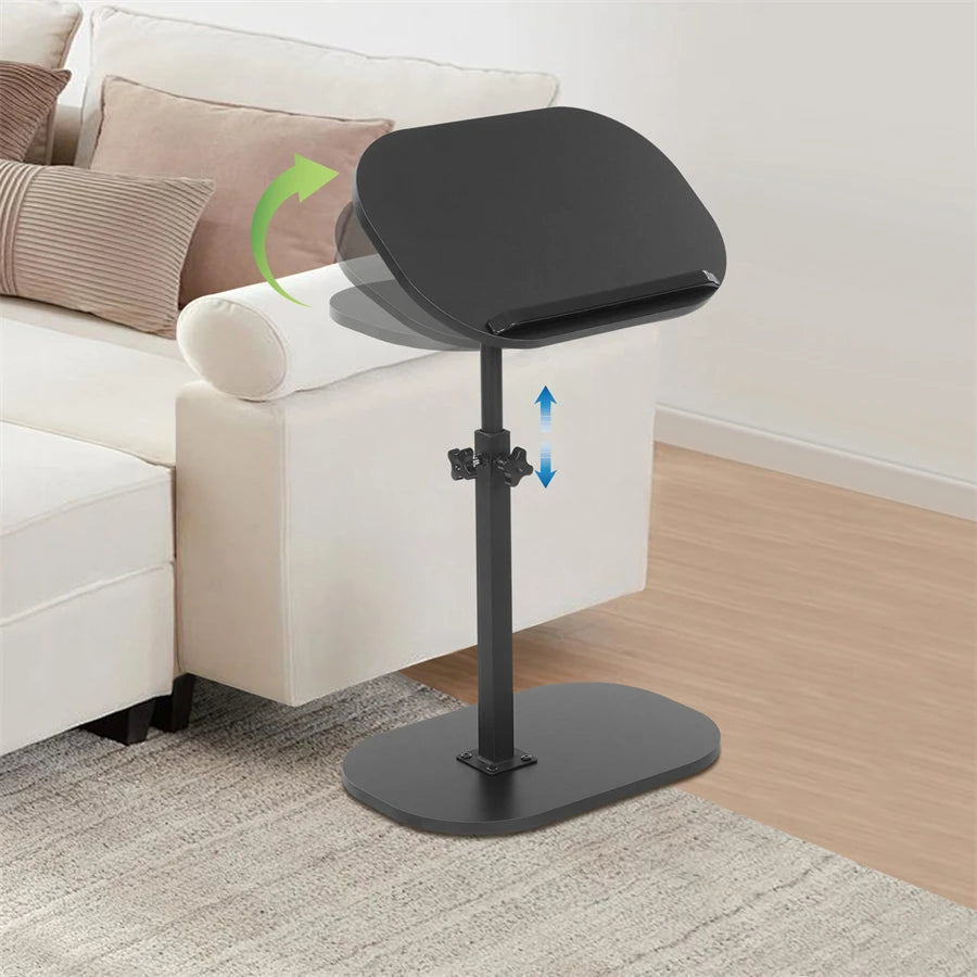 C-shaped side table small coffee height adjustable with 320 ° tiltable & 360° rotatable tabletop