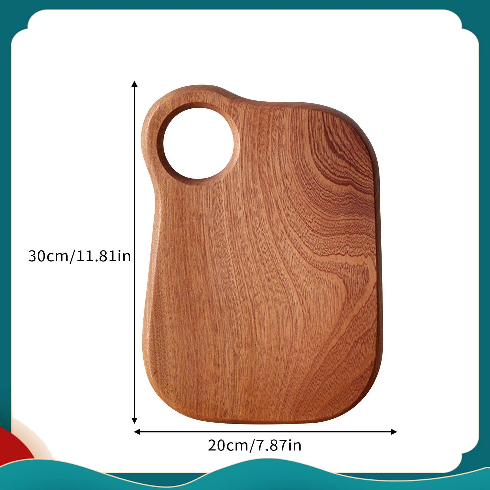Carved wooden cutting board fruit water cup children’s dining plate steak - 30x20x2cm / one size