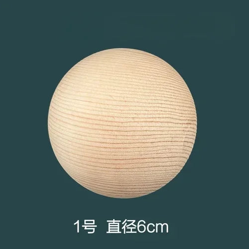 Solid wood carving solid color round ball staircase handrail bed tail headpost decoration column sculpture - pine 6cm