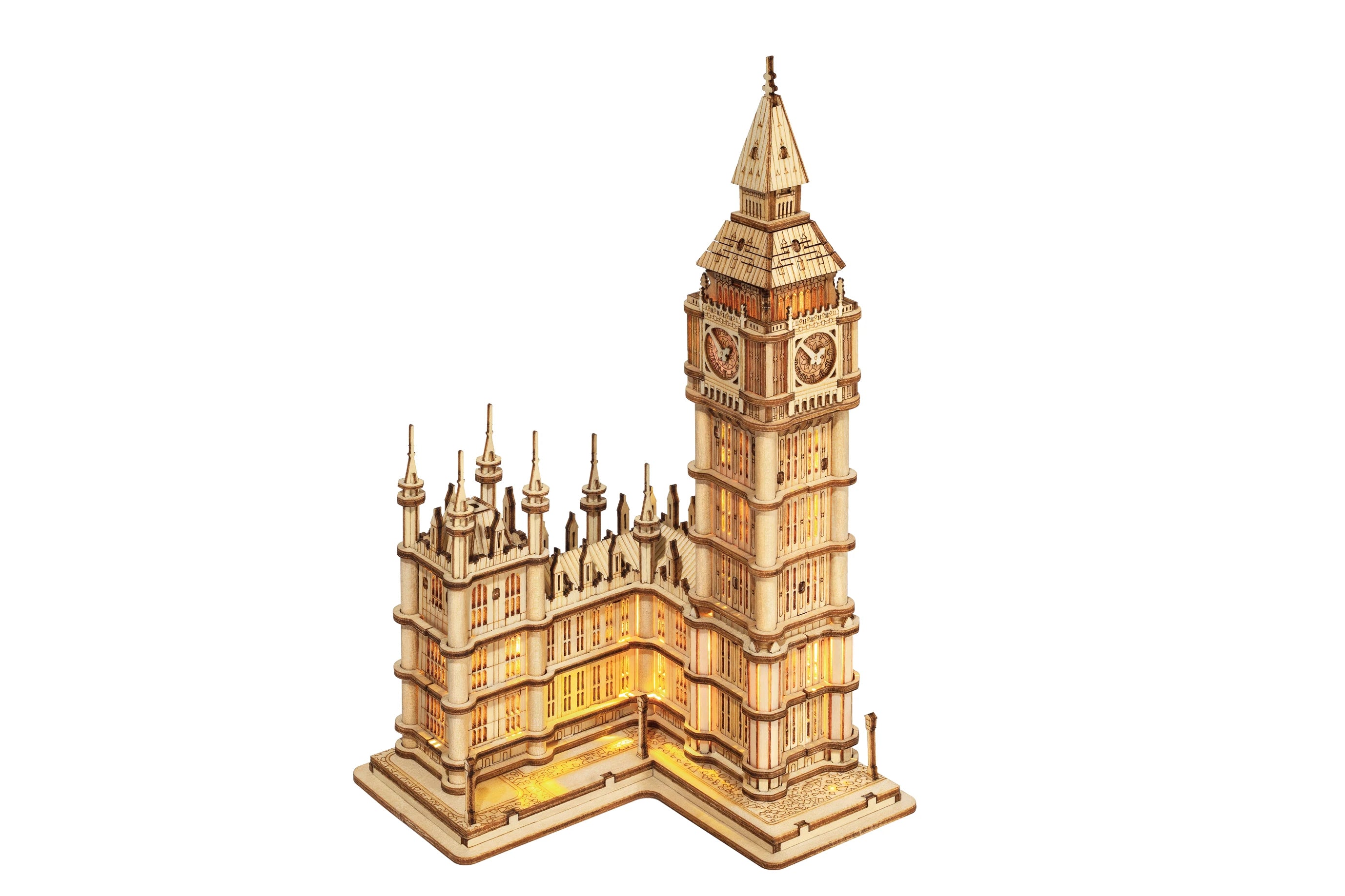 Robotime 3d wooden puzzle game big ben tower bridge pagoda building model toys for children kids birthday gift - tg507