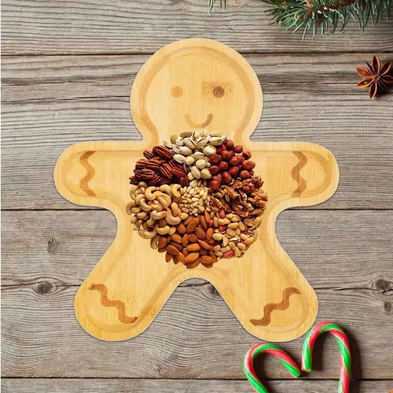 Wooden christmas serving tray wood platters snack fruit meat cheese board
