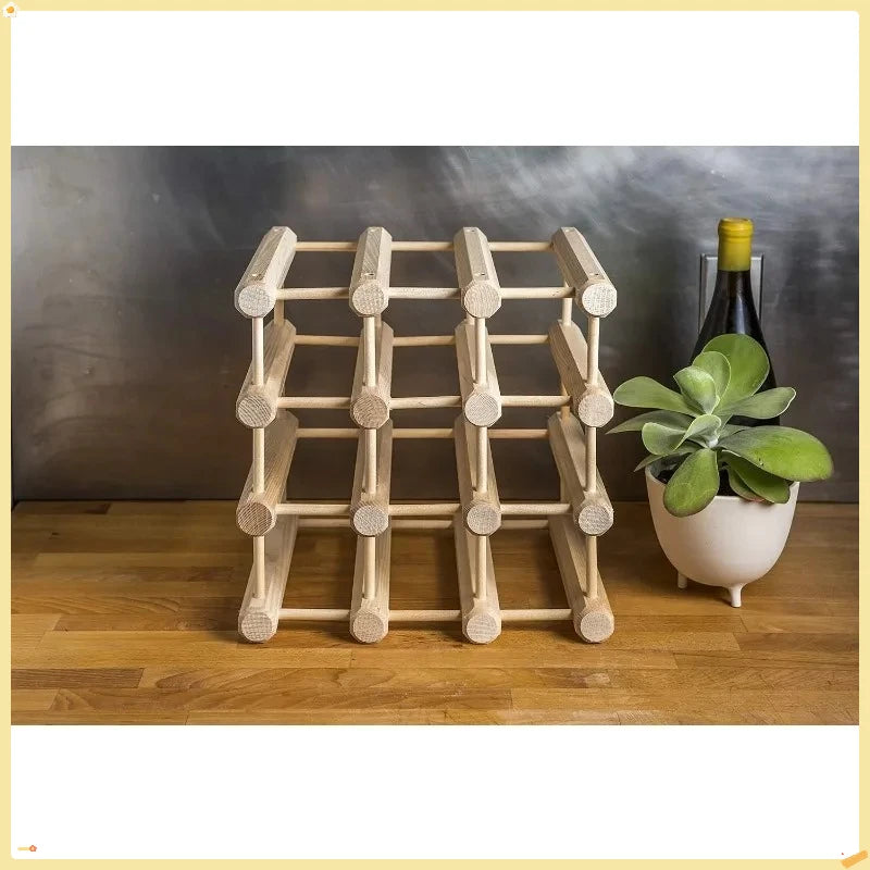 40-bottle wood wine rack stackable storage for cellar/kitchen sturdy modern design with natural pins - united states