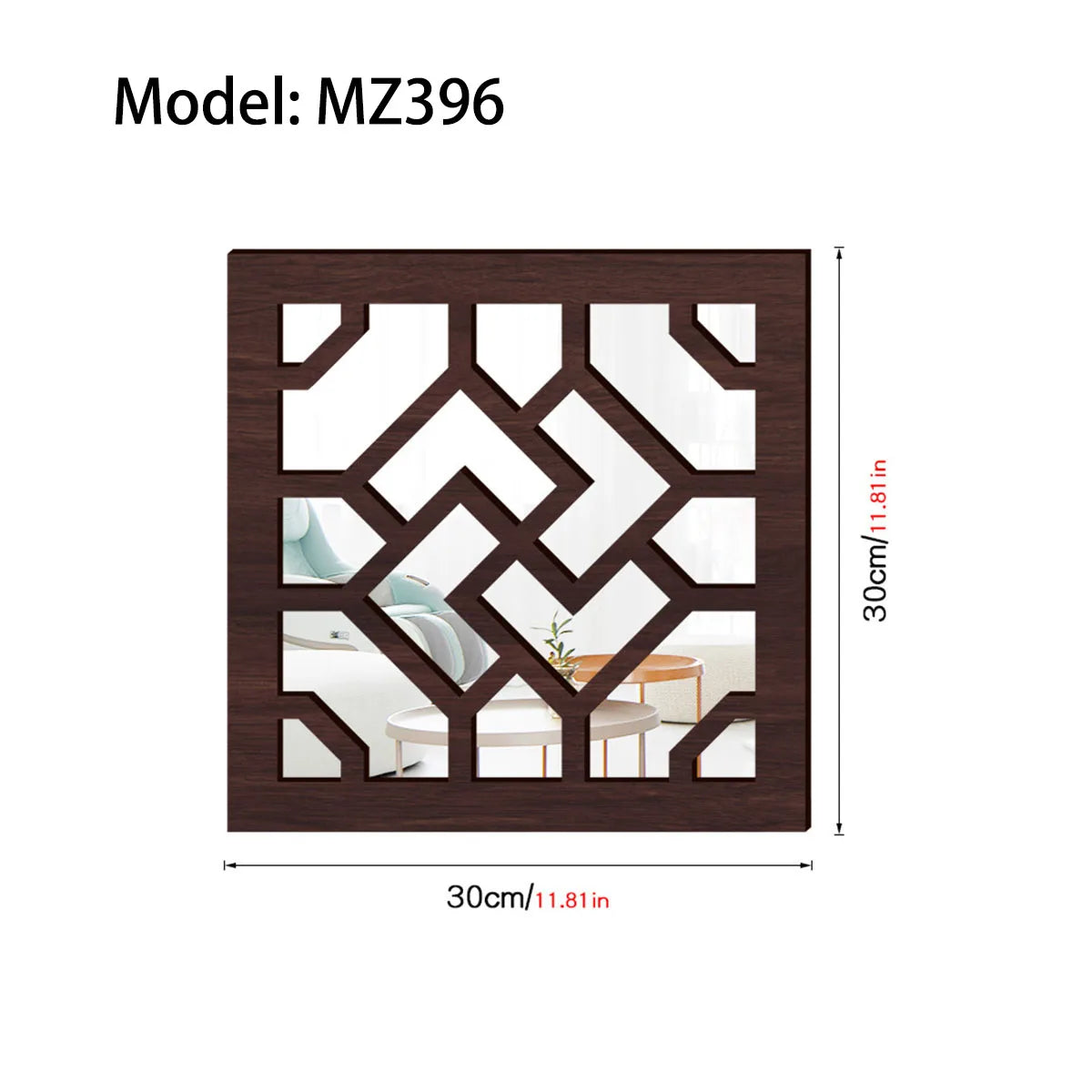 Rustic living room bedroom wall decor mirror wood farmhouse window frame hallway home decoration vintage decorative