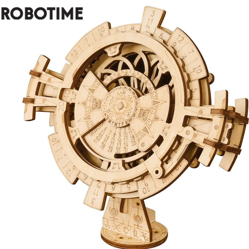 Robotime creative diy perpetual calendar wooden model building kits assembly toy gift for children adult 3d puzzle lk201