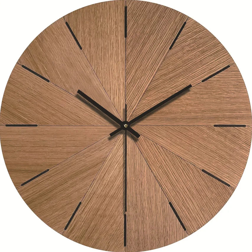 Wood grain wall clock transparent minimalist design hanging silent living room office art watch home decor hororloge