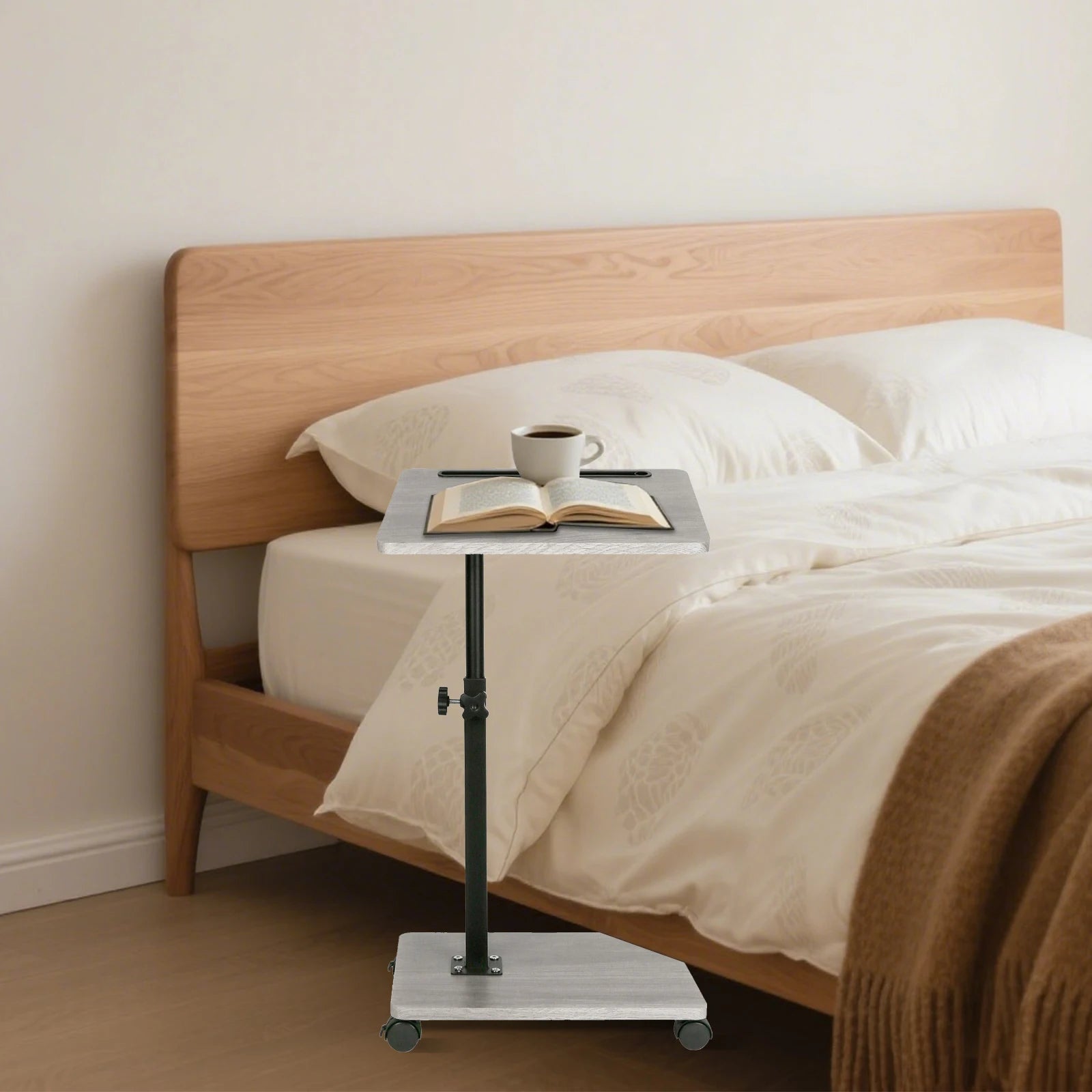 Laptop desk adjustable rolling cart overbed bedside table rotatable sofa tray home office medical bed food