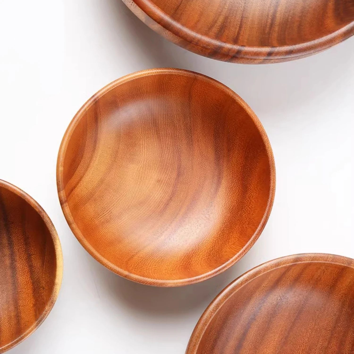 Acacia wooden fruit salad bowl japanese style rice single ramadan tableware utensils for kitchen wood soup bowls