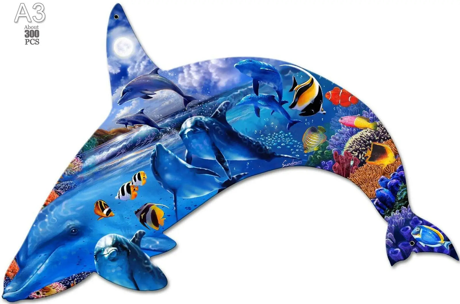 Shark wooden animal puzzle high quality dinosaur puzzles brain twister toys kids adult moderately difficult wood jigsaw