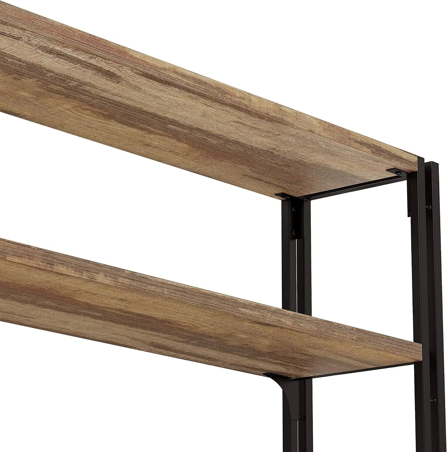 Ironck bookshelf industrial 3 shelf bookcase wood storage with metal frame for living room rustic brown - united states