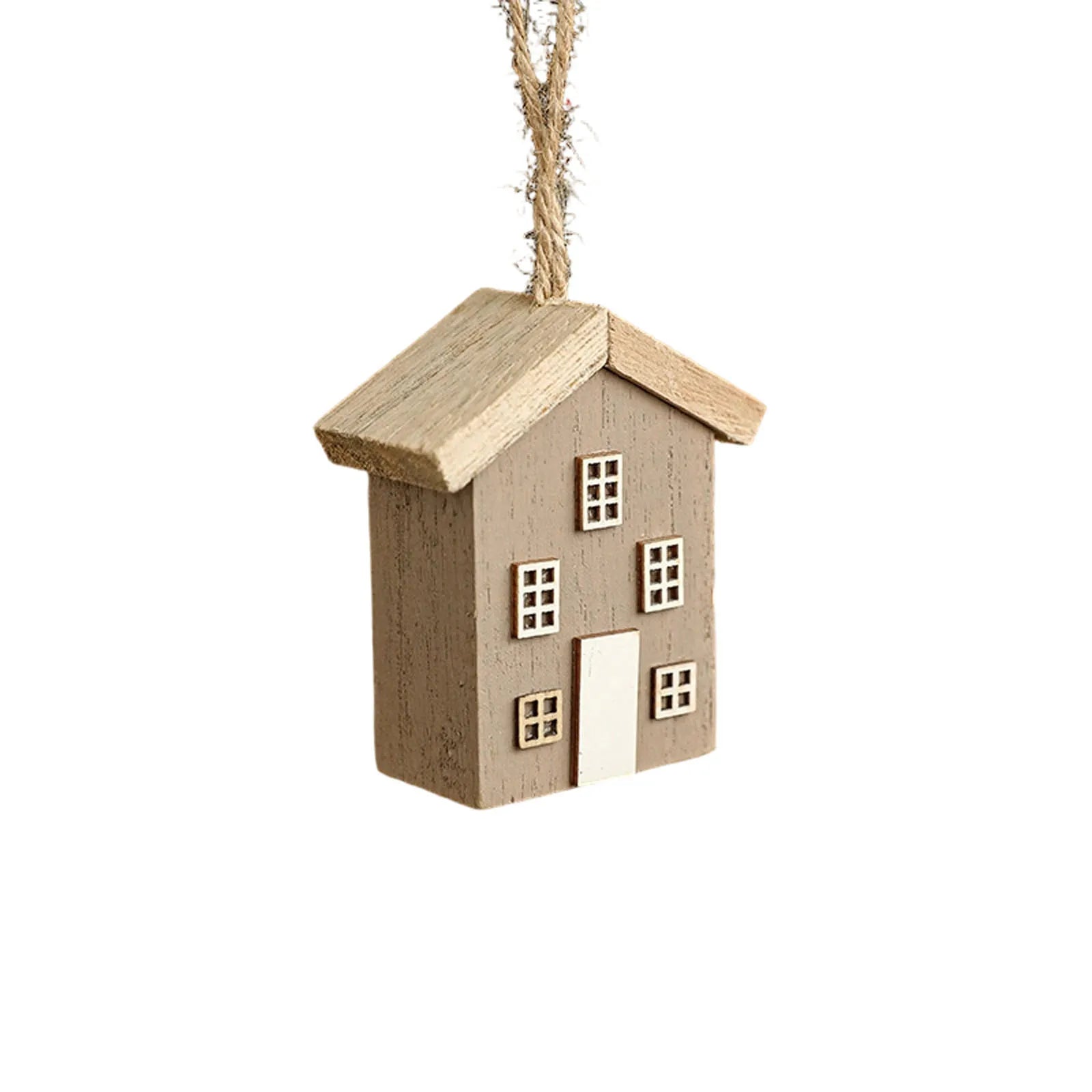 Solid wood christmas house small tree log creative layout decoration ornaments for holiday