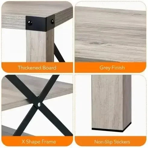 Customizable-farmhouse end tables living room set of 2 side table rectangular nightstand sofa for bedro - united states