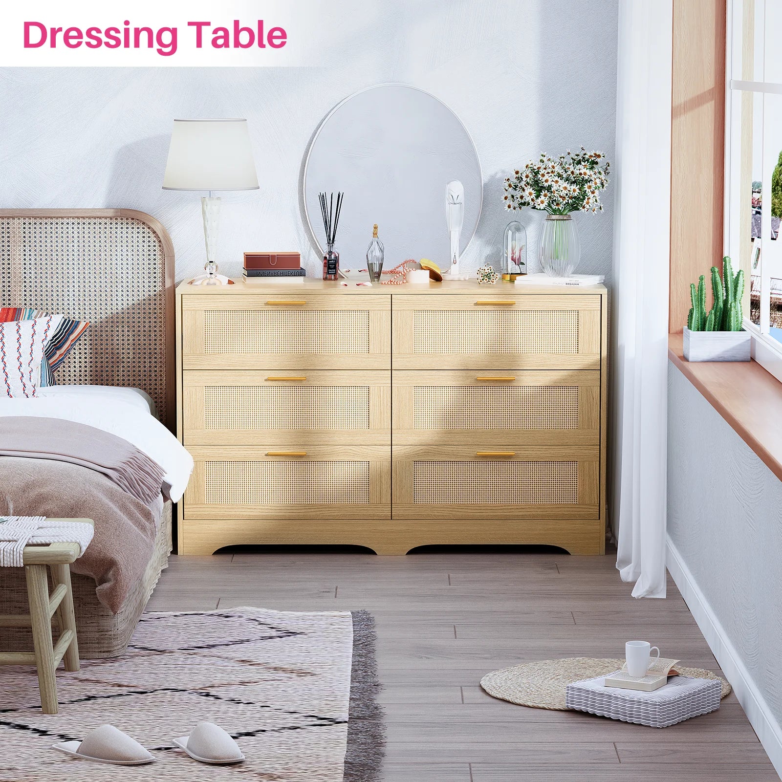 redlife-47-24-rattan-dresser-with-6-drawers-modern-chest-wood-storage-closet-w-golden-handles-for-bedroom-living-room-hallway