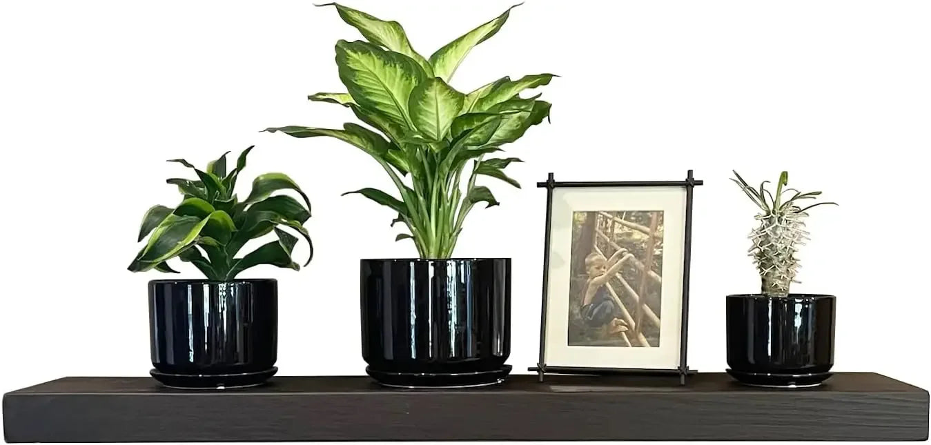 Antiques 36 inch wooden floating shelves for wall - 36x8x2 in - made of natural wood heavy duty rustic - united states