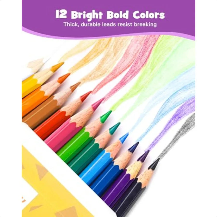 Dfantix 24 packs colored pencils bulk 288 count presharpened coloring set back to school gifts for students elementary