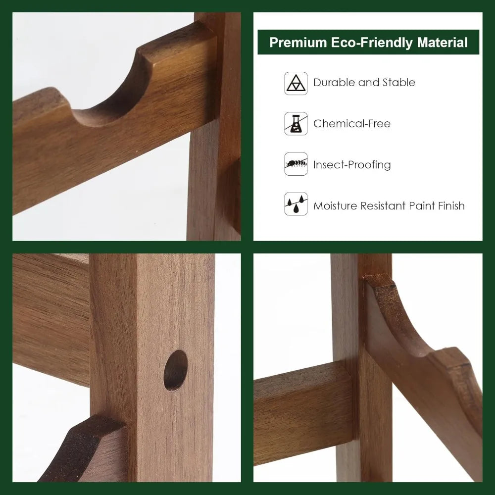 Stylish wooden 7-tier floor wine rack for 28 bottles freestanding storage display kitchen and pantry - united states