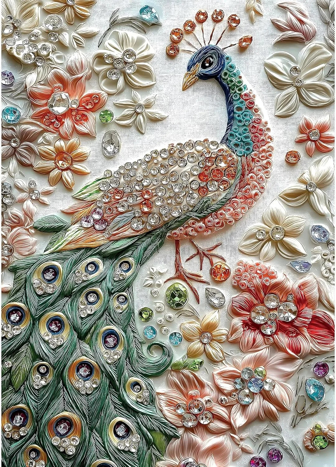 1000/500/300 pcs jewel peacock jigsaw puzzle challenging family activity games for gameroom bedroom livingroom decor