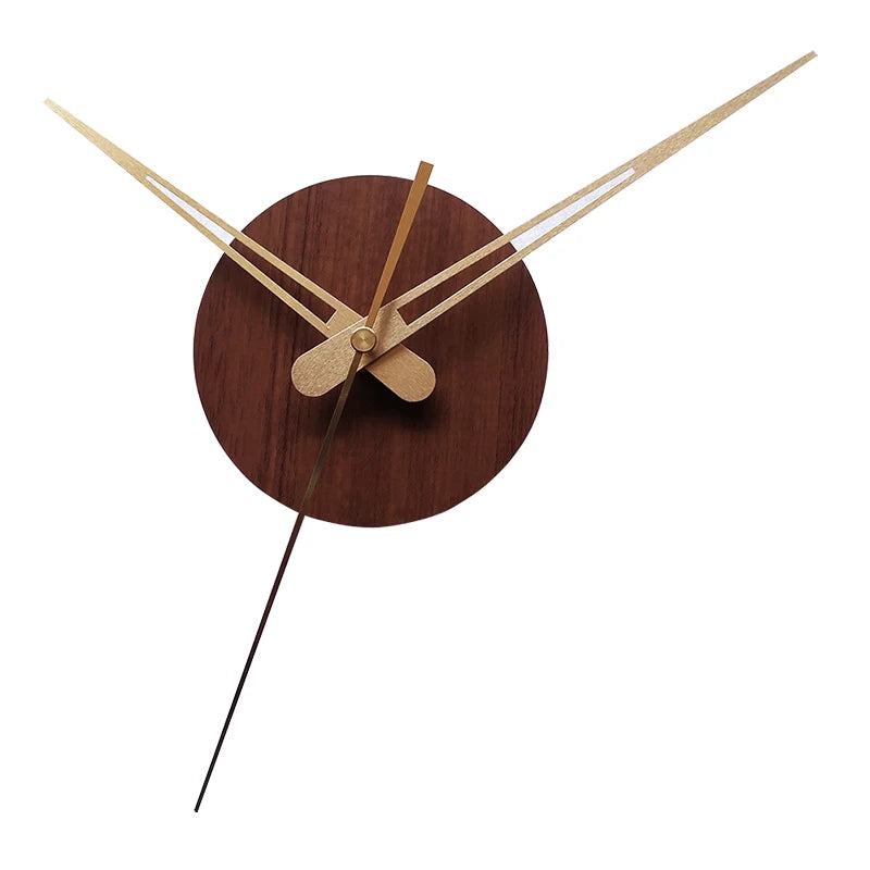 Wooden round plastic cover with sweep movement gold long hands diy wall clock - 2496 hands / china