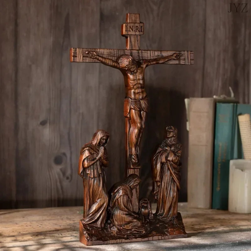 Vintage crosses jesus wood crafts,desktop icon wall hanging ornaments - religious (christian)