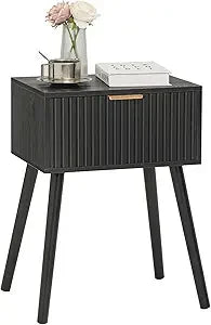 Mid century modern nightstand small end tables living room accent bedside table with drawer for bedroom and space rusti